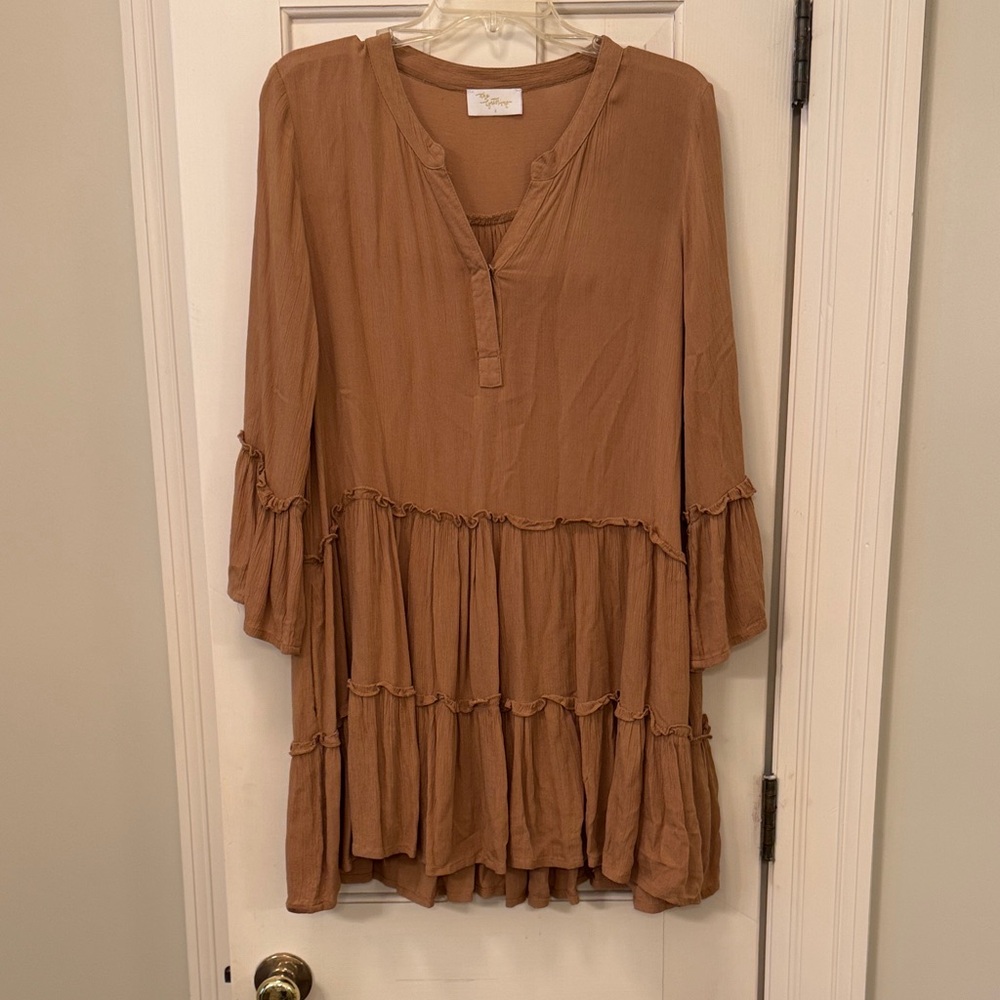 Women's Brown Tiered Dress